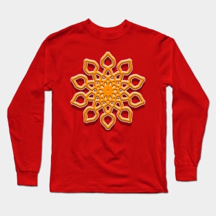 Orange Effects Mandala Long Sleeve T-Shirt